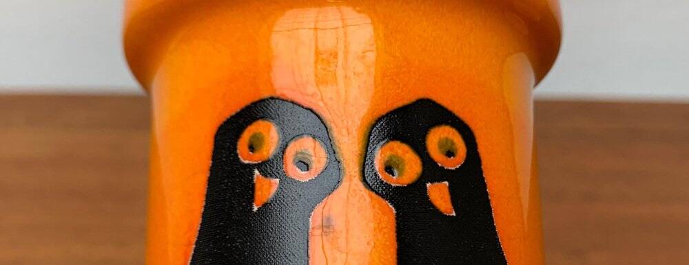 Mid-century German ceramic vases with owl and horse patterns from Wächtersbach, 1960s, set of 2.