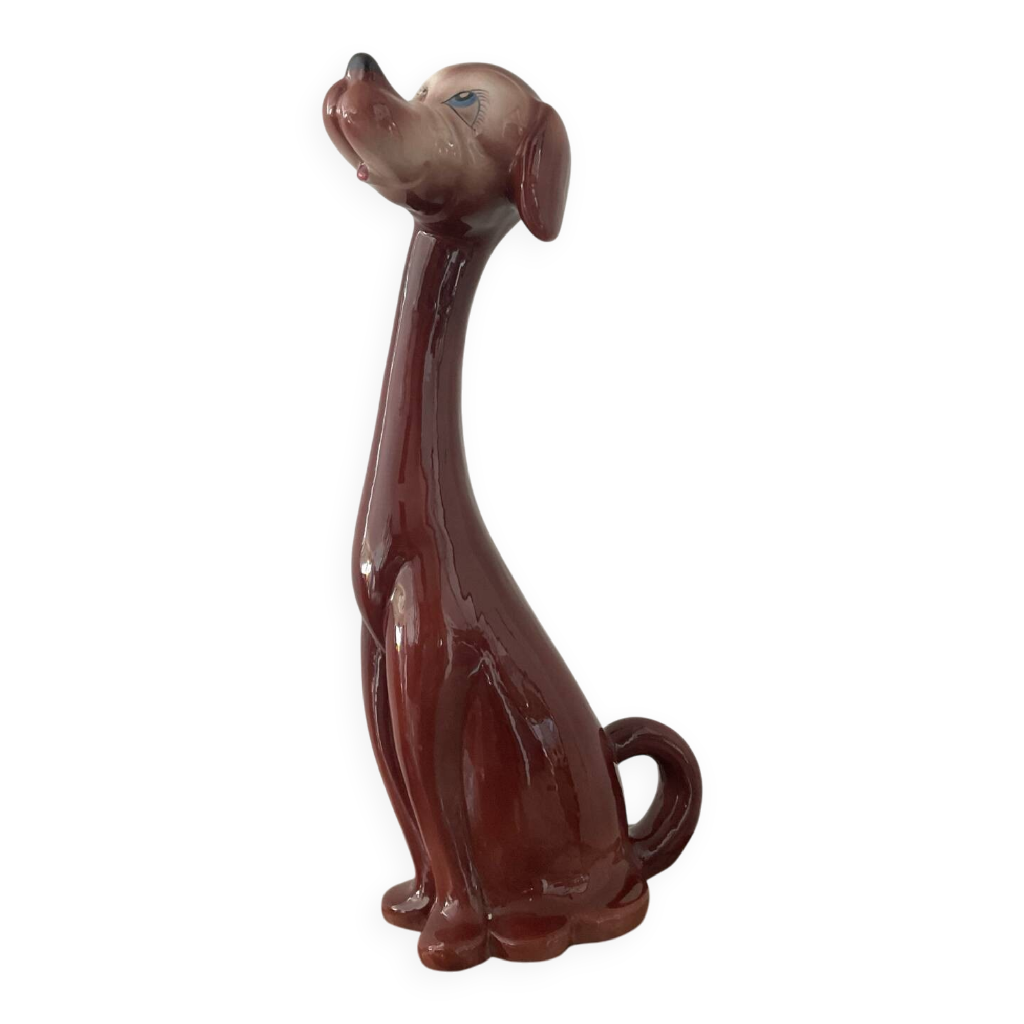 Grand chien en céramique Italy vintage années 70