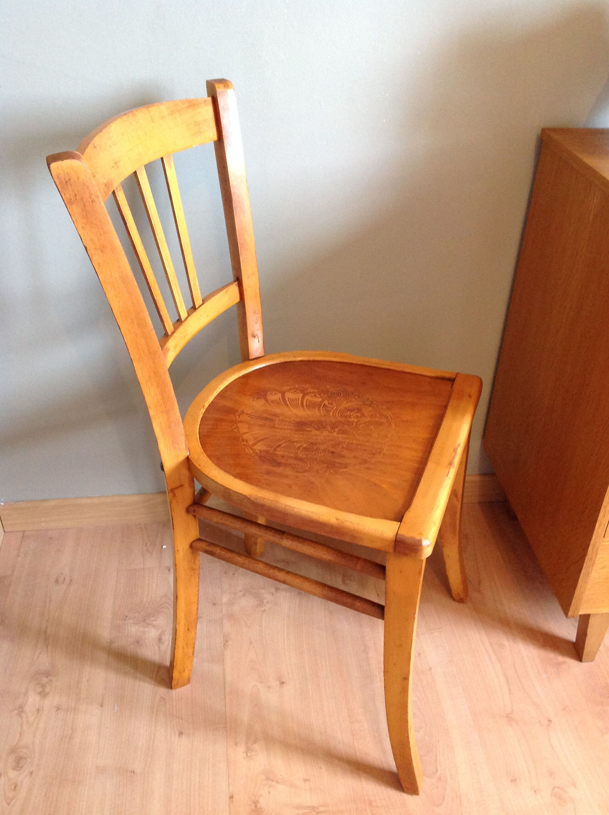 Bistro Chair with rosette/vintage years 40-50