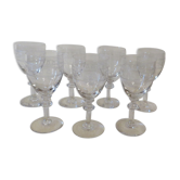 Suite of 7 wine into crystal glasses