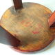 Old stool 3 feet Asian Chinese tripod wooden painted marking Japanese decoration