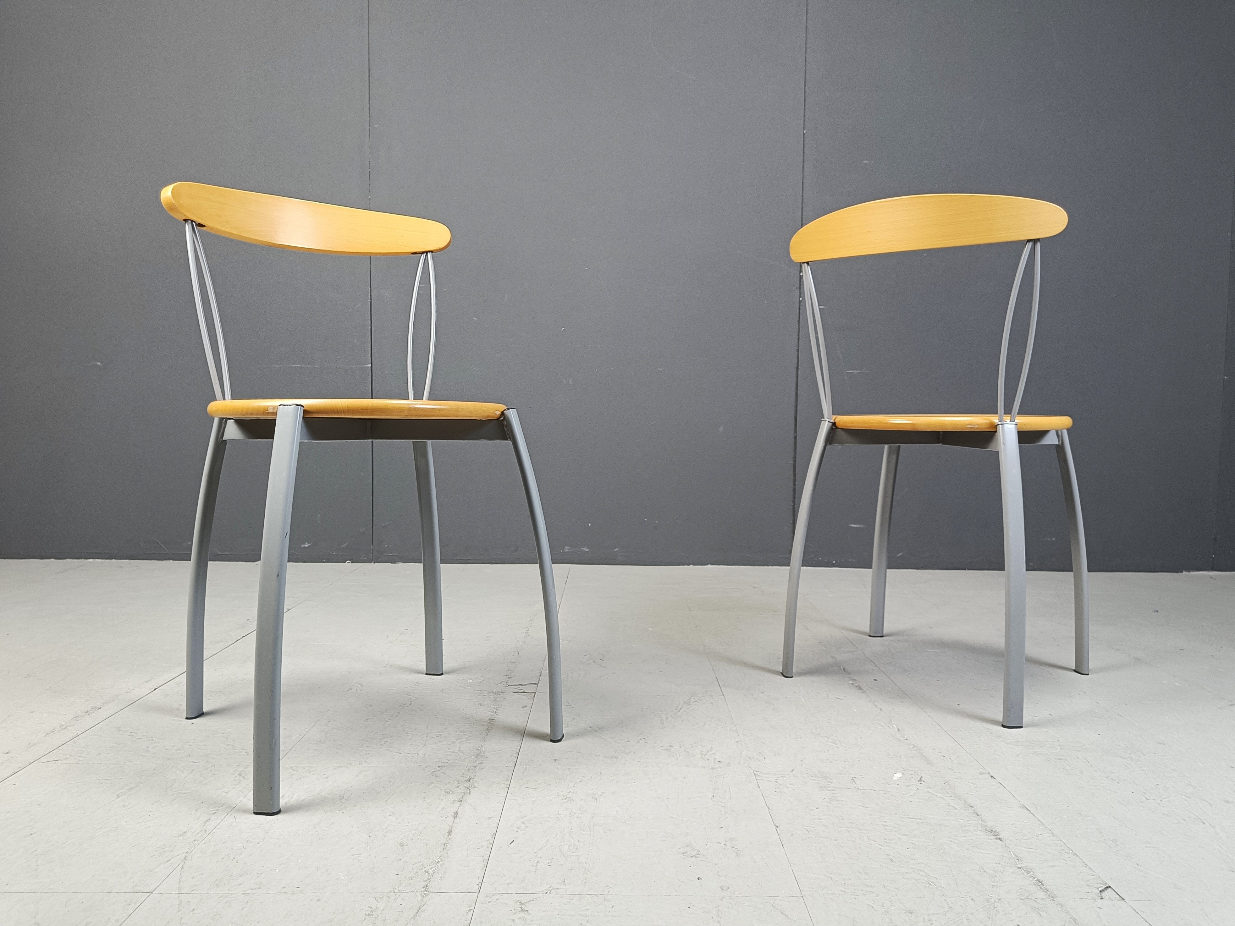 Vintage postmodern Italian dining chairs, 1990s