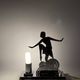 Art Déco Charleston Dancer cubist Table Lamp, LW Paris France, circa 1930