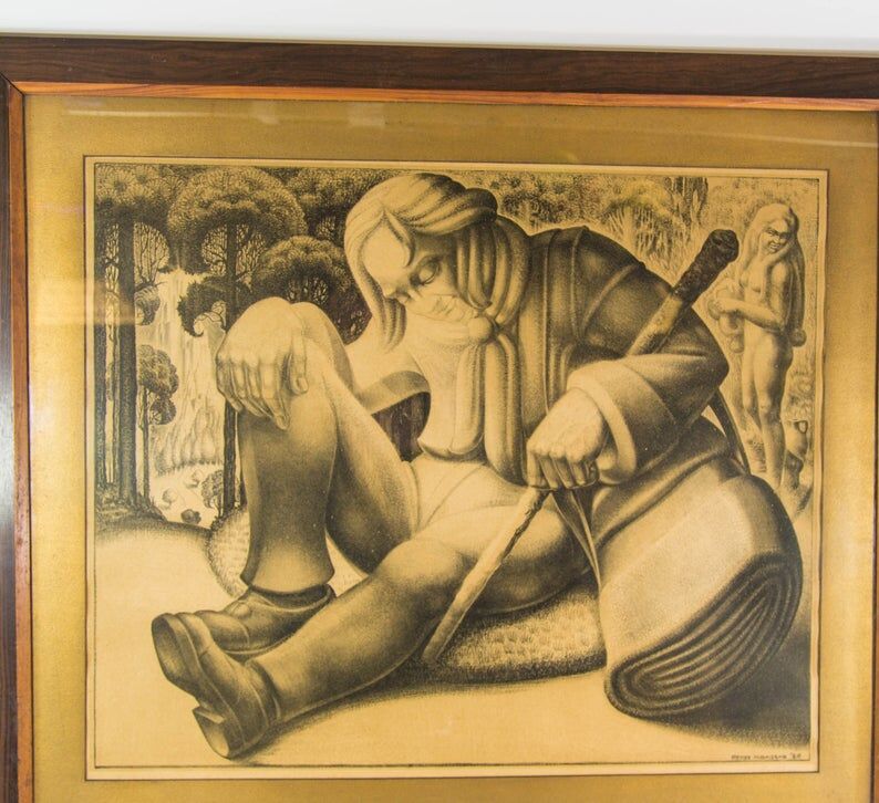 Art Deco lithograph 1926 Rense Hamstra 80x60cm