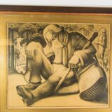 Art Deco lithograph 1926 Rense Hamstra 80x60cm