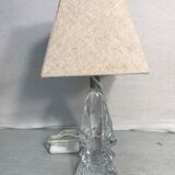 Old moulded glass lamp - lamp-day cream fabric 70vintage