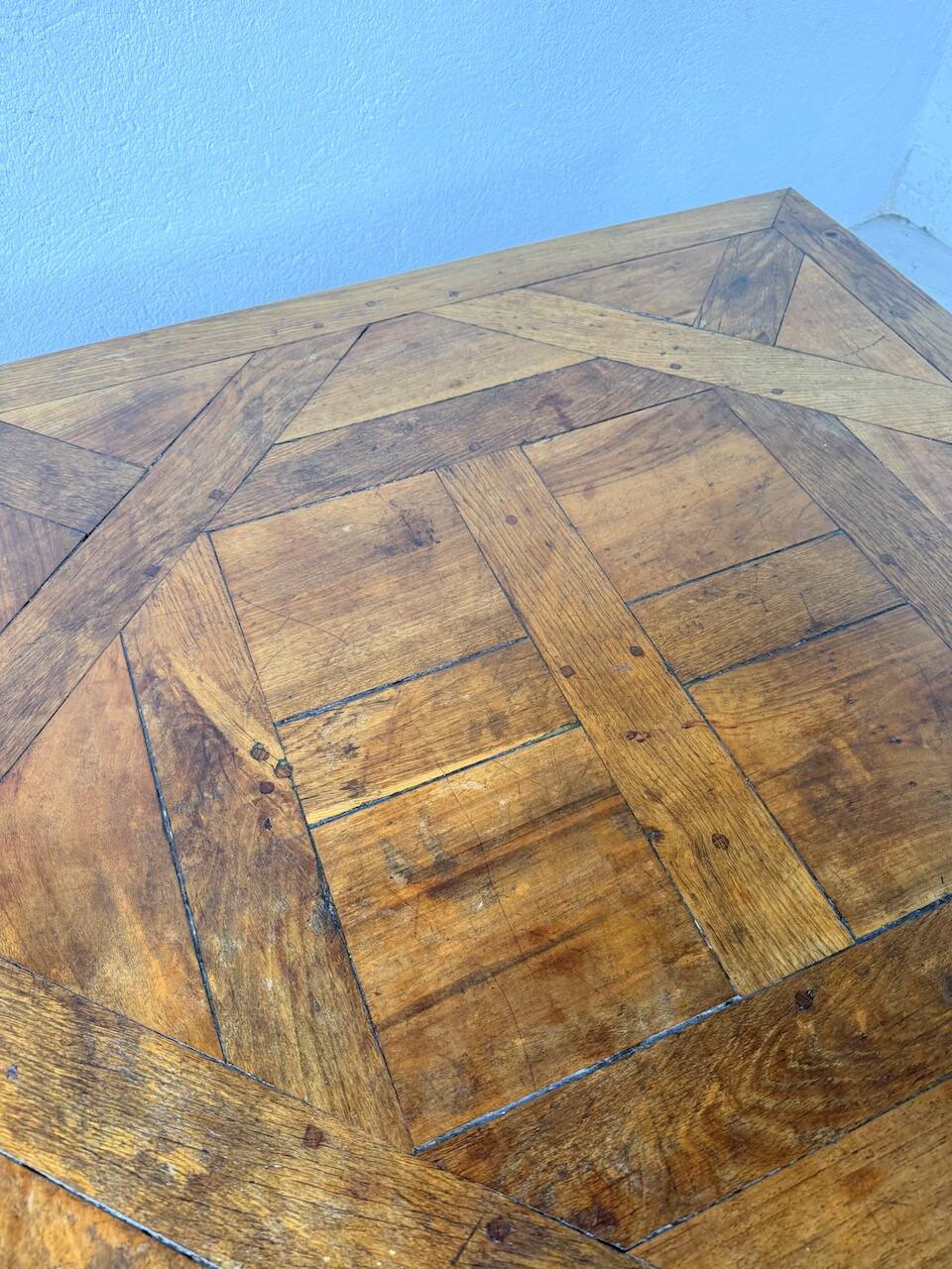 1940s inlaid oak coffee table