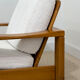 Pair of vintage armchairs in solid wood – new white fabric
