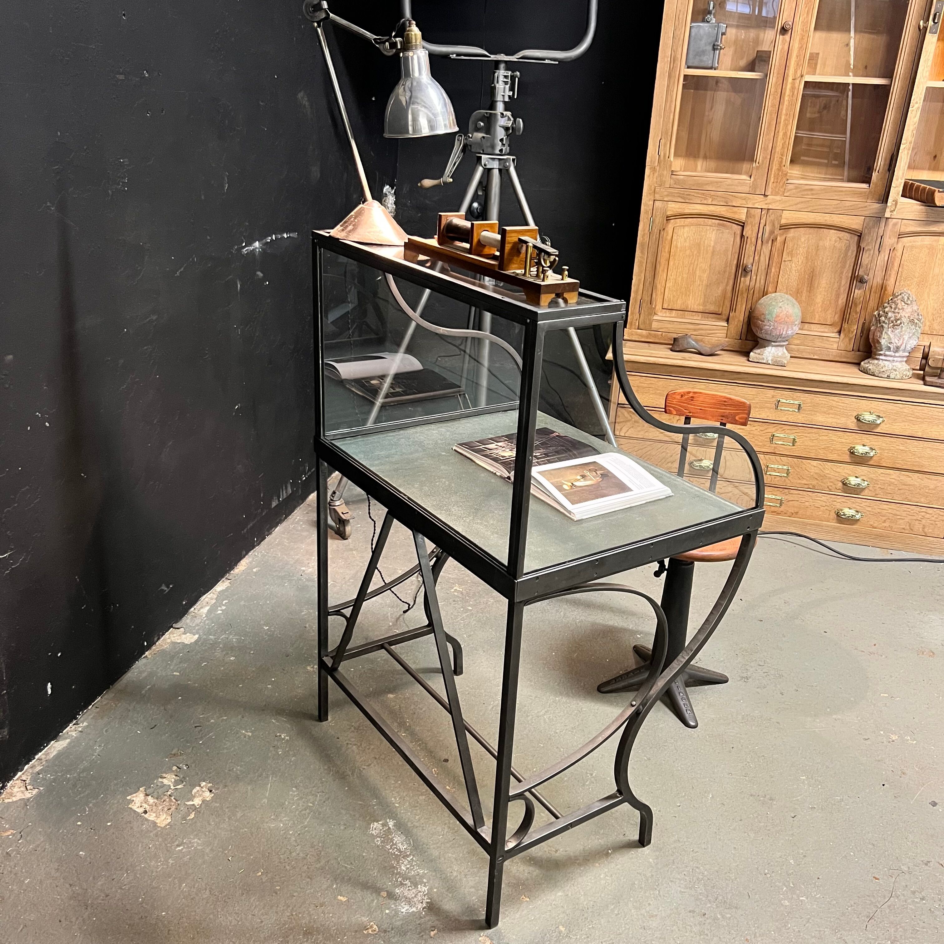 Steel and glass office bank voting booth