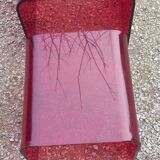 Set of 3 nesting tables in red plexiglass from the 70-80s