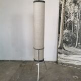 Floor lamp seventies totem, chrome and suede