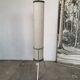 Lampadaire seventies totem, chrome et daim