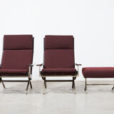 Rob Parry Pair of Lotus Lounge Chairs & ottoman for Gelderland 1960s