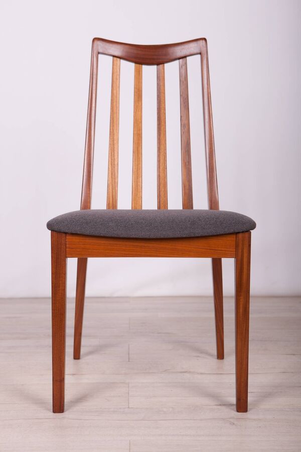 Chaises de salle à manger en teck et tissu du milieu du siècle par Leslie Dandy pour G-Plan, années 1960, lot de 6