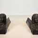 Pair of Cast Iron Andirons in the Likeness of Beethoven. France. Circa 1900.