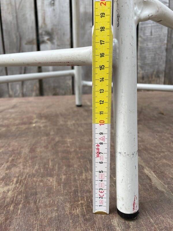 Vintage industrial stackable stool in wood and metal