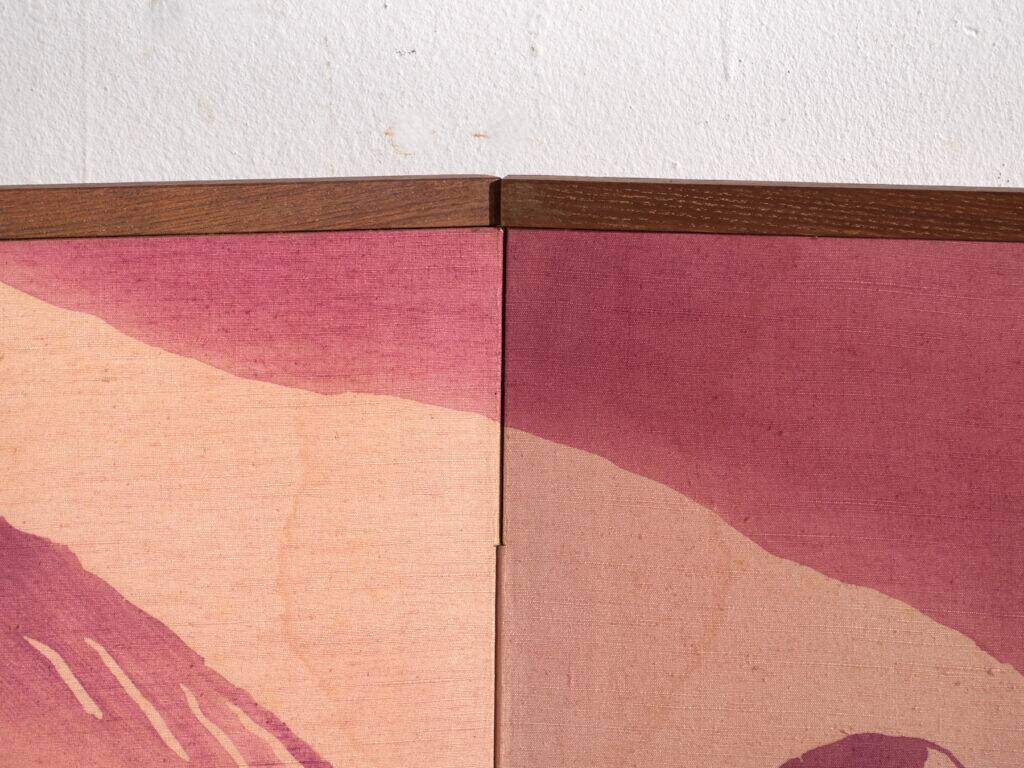 Japanese two-panel screen in dyed fabric – Japan, circa 1985