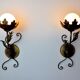 Paire d'appliques florales par Ferro Arte, Espagne, 1960