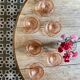 Set of 6 cups and vintage saucer in rosaline from Arcoroc