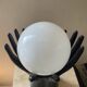 Hand lamp from the 70s in ceramic and opaline