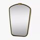 Rear view mirror and free form from the 60s brass frame highlighted with black