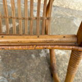 Vintage rattan magazine table