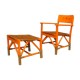 Scandinavian folklore armchair with footrest