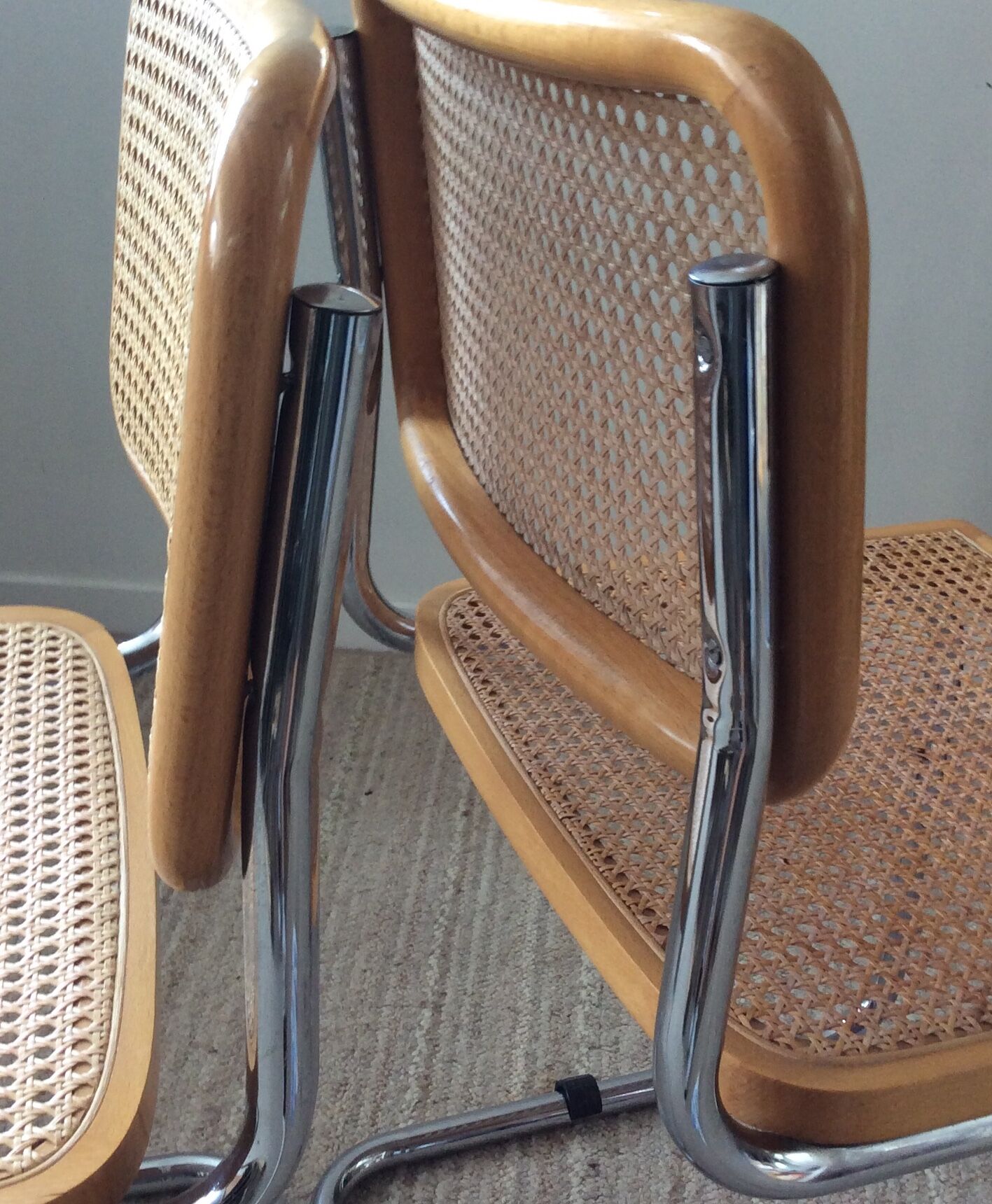 Pair of chairs Marcel Breuer Cesca B32