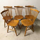 Lot of 05 Baumann chairs model Tacoma Western vintage 1970s