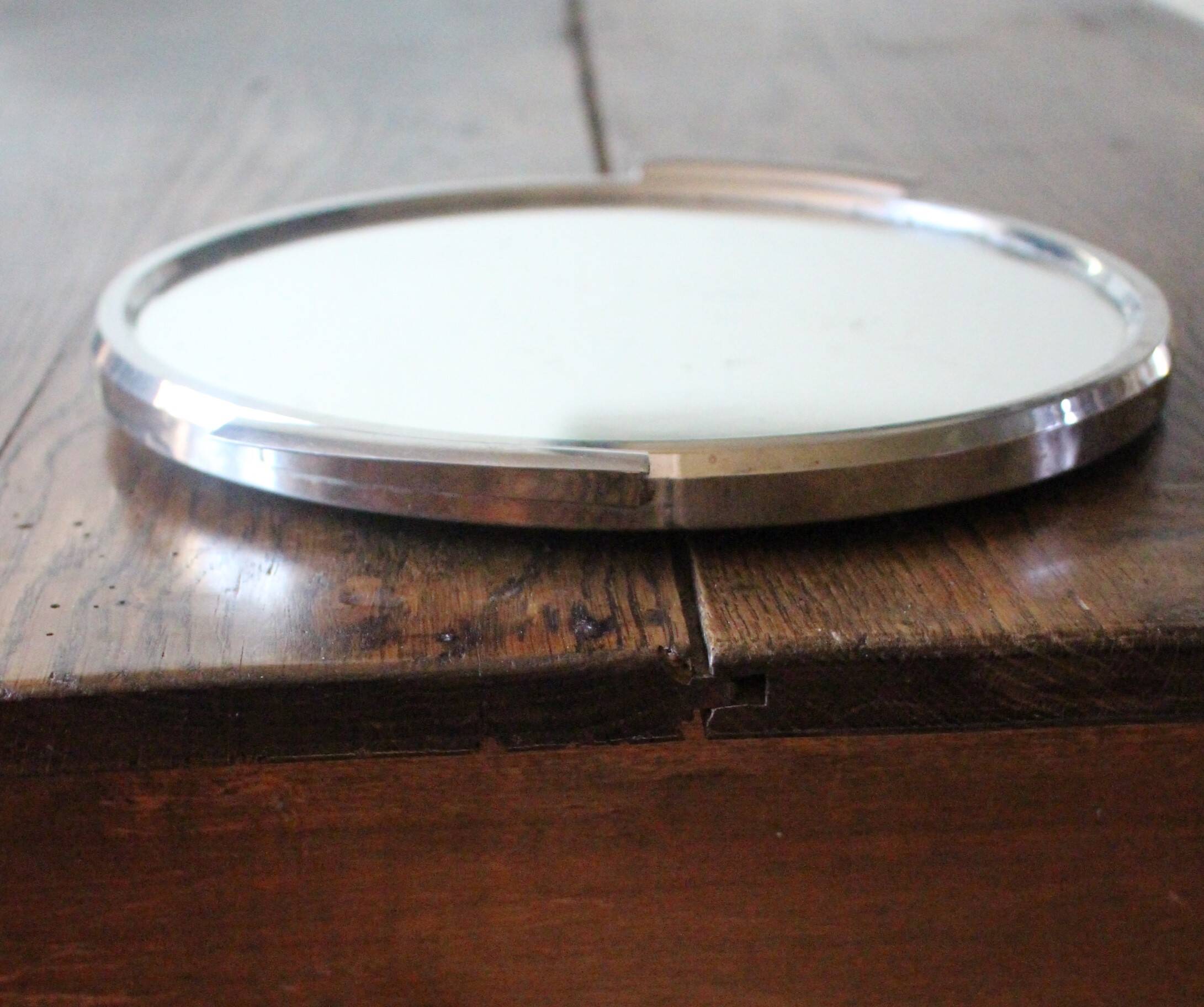 Plateau miroir rond en métal