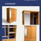 Vintage wardrobe with compass feet 1960