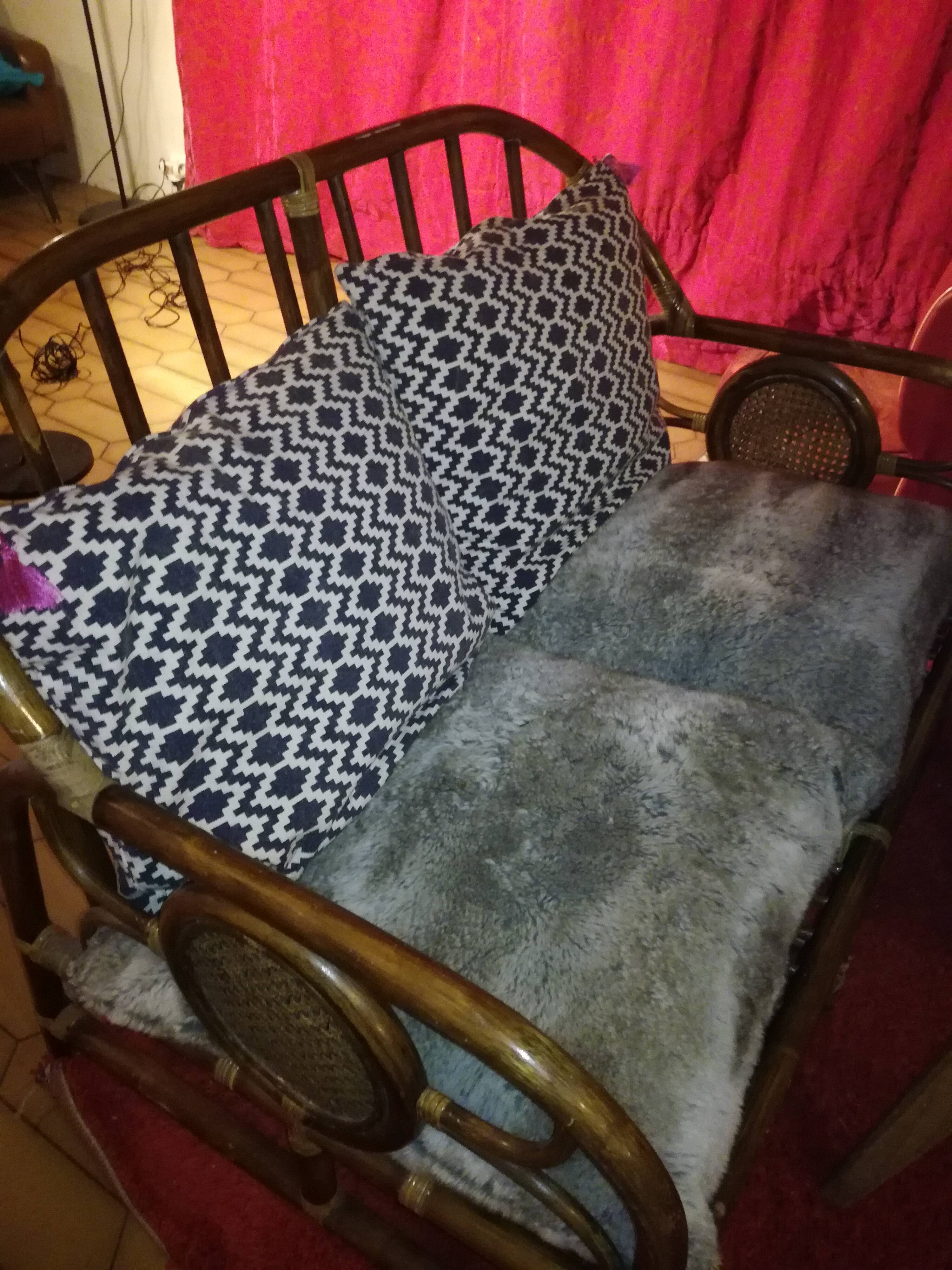 Bamboo and caning bench