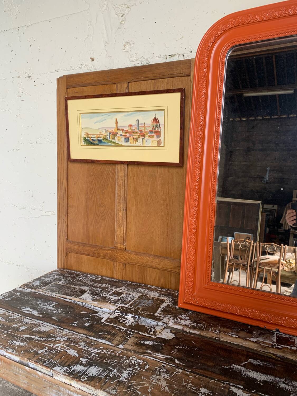 Watercolour panoramic view of Florence - framed