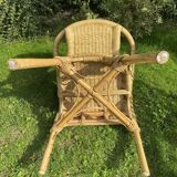 Vintage rattan and wicker armchair