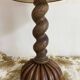 Antique lamp in twisted turned wood