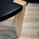 Set of round wooden and black side tables – Scandinavian style
