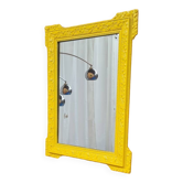 Miroir en bois et plâtre 1950