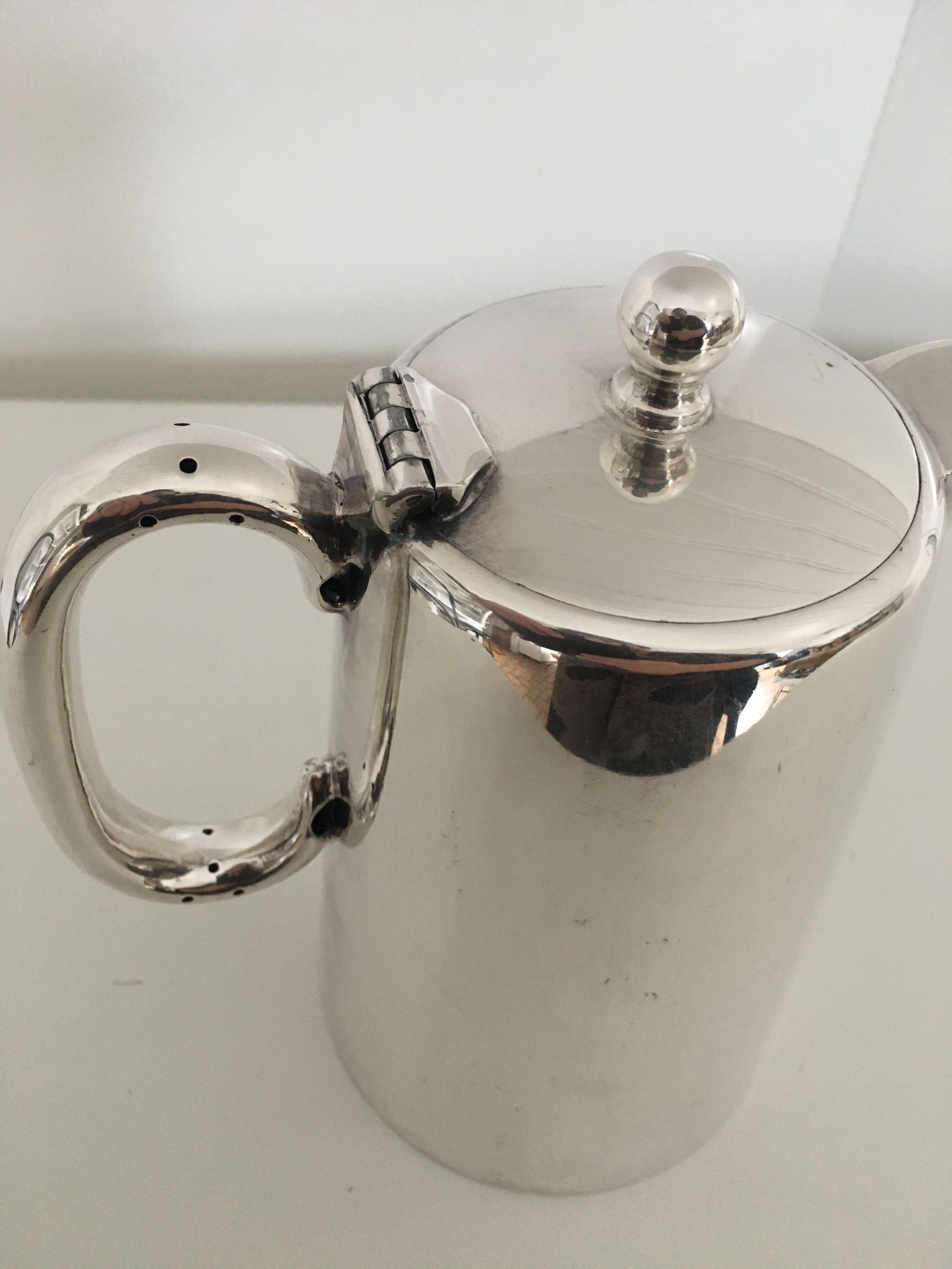 Silver metal coffee maker