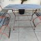 Table and 4 Bistro Guinguette chairs, antique circa 1900.