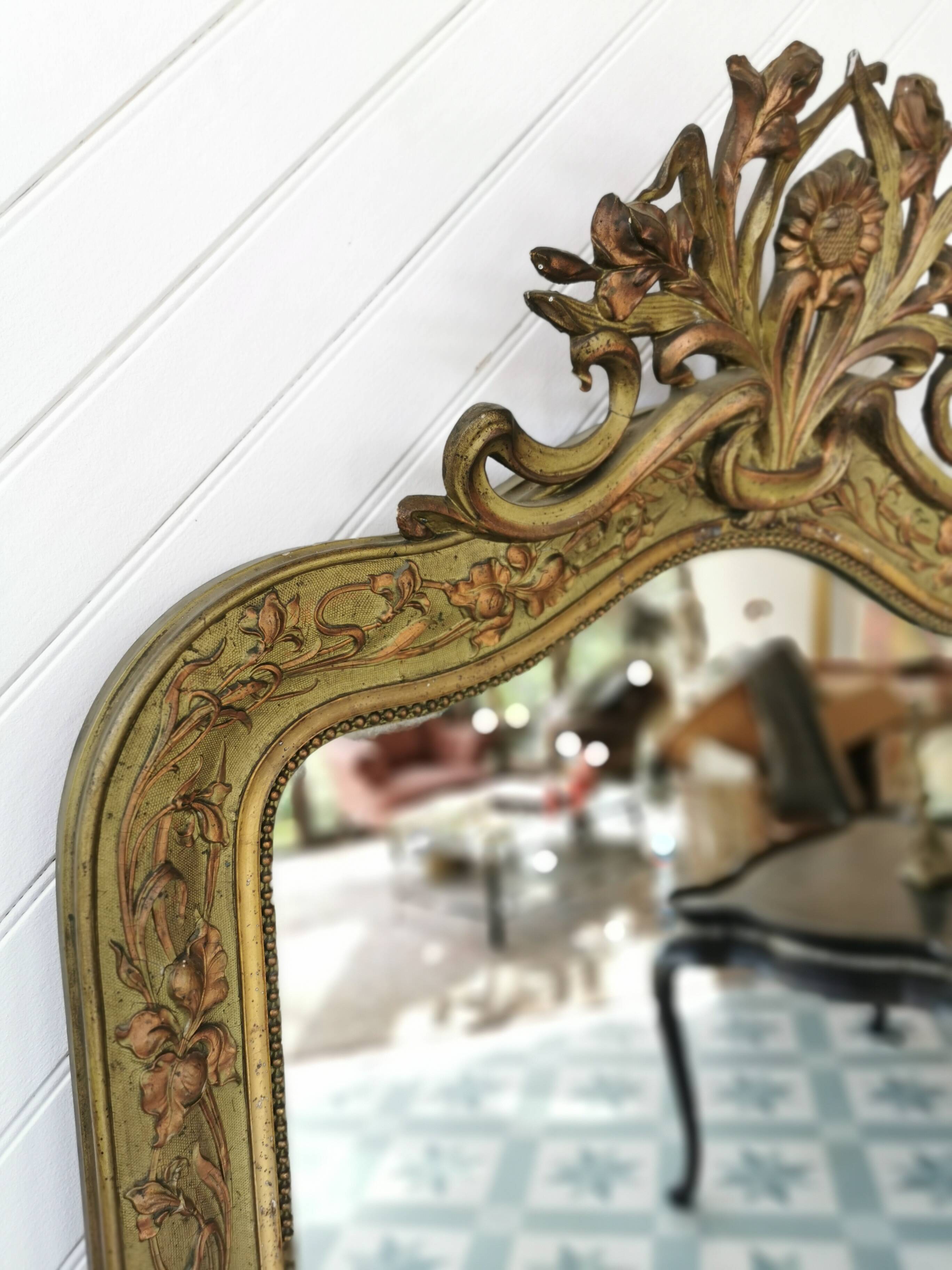 Art Nouveau fireplace mirror 1900
