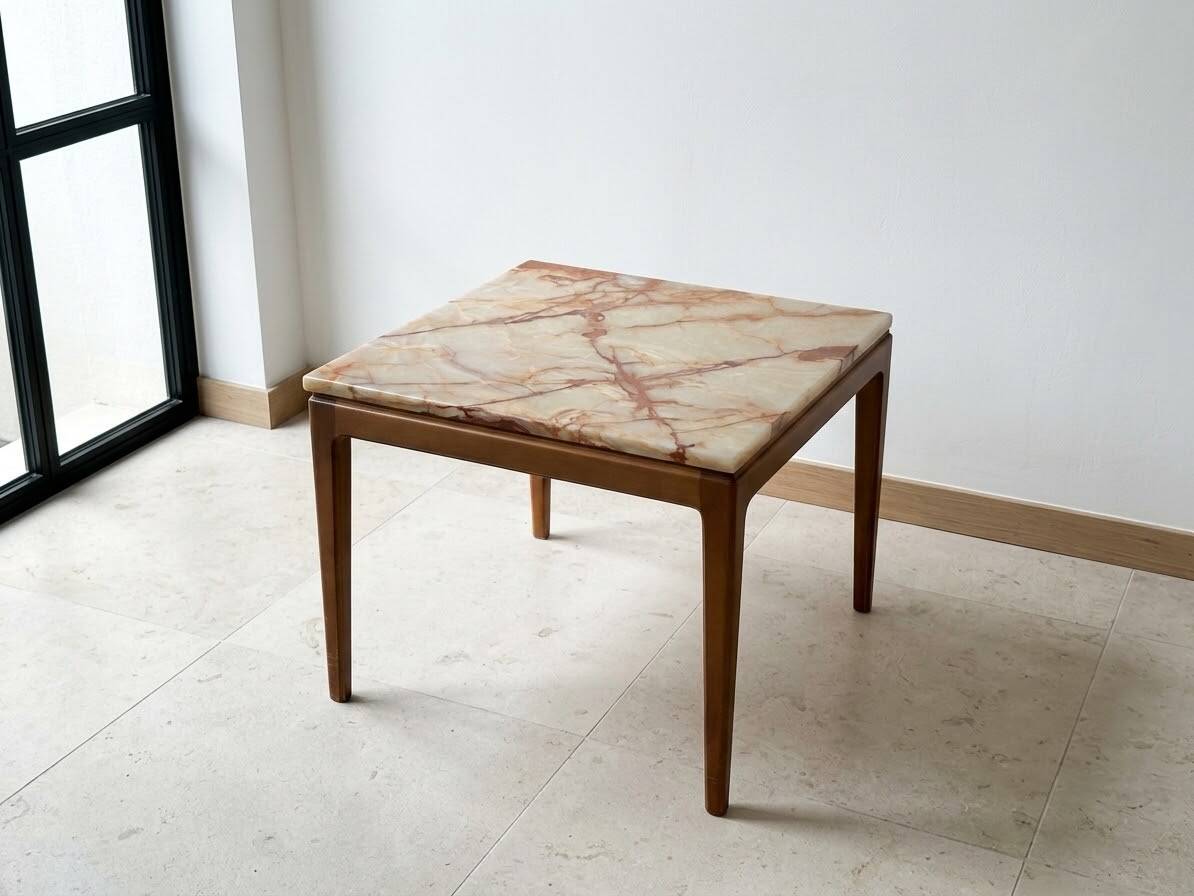 Vintage Scandinavian coffee table in black wood.