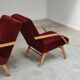Paire de fauteuils Tchèques en velours marron-bordeaux 1970