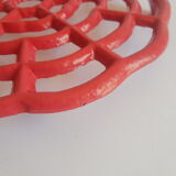 Dessous de plat fonte rouge ancien vintage