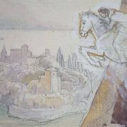 Luc Barbier (1903-1989) aquarelle - 62,5 x 48 cm