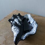 Black ceramic and foam shell ashtray