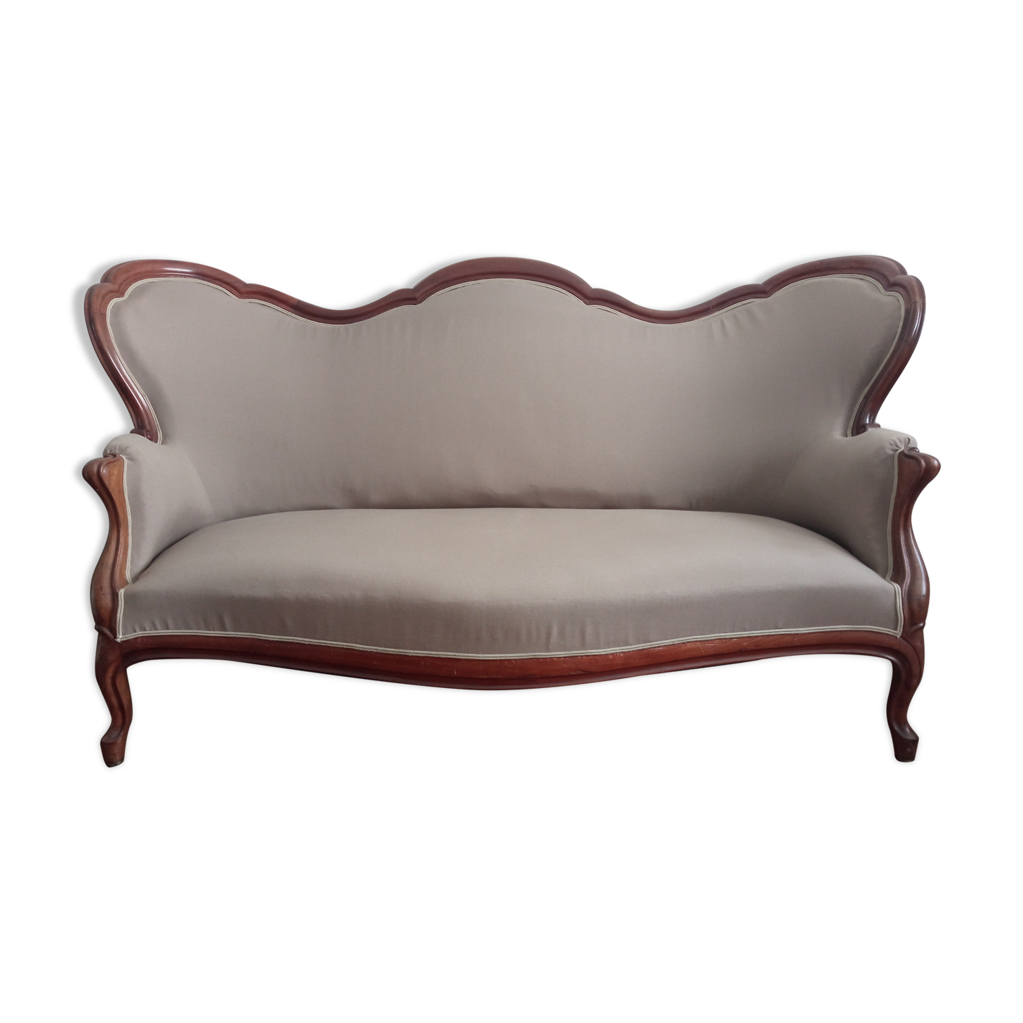 Old Napoleon III mahogany bench