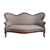 Banquette Napoléon III ancienne en acajou