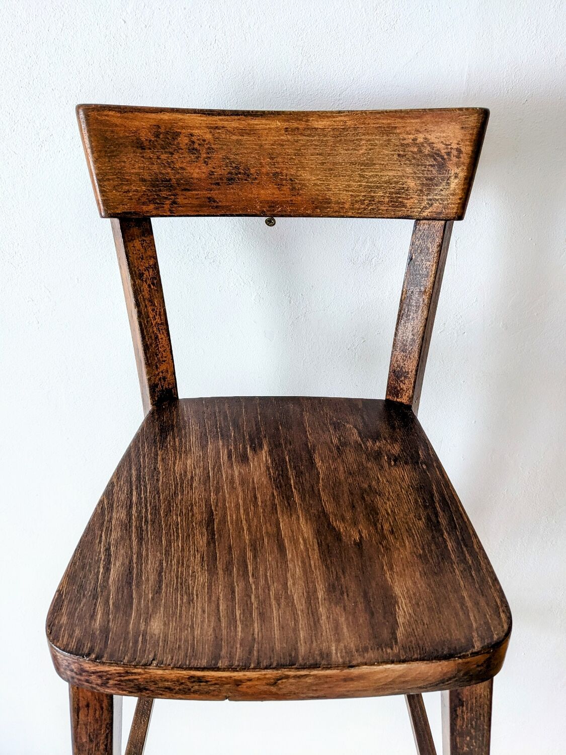 High chair in varnished wood 50s