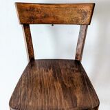 High chair in varnished wood 50s