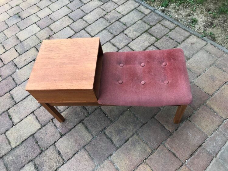 Mid-century teak telephone bench, 1960s